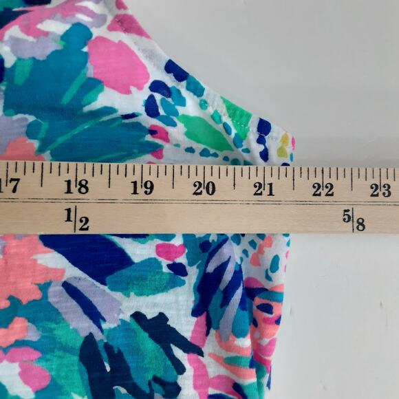 Lilly Pulitzer Essie Top Smocked Tank Top Dive In Multi Womens XL Sleeveless - Picture 7 of 9